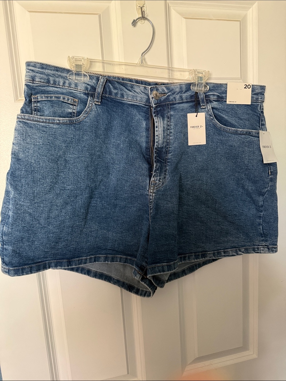 Forever 21 Medium Blue High-Rise Denim Shorts